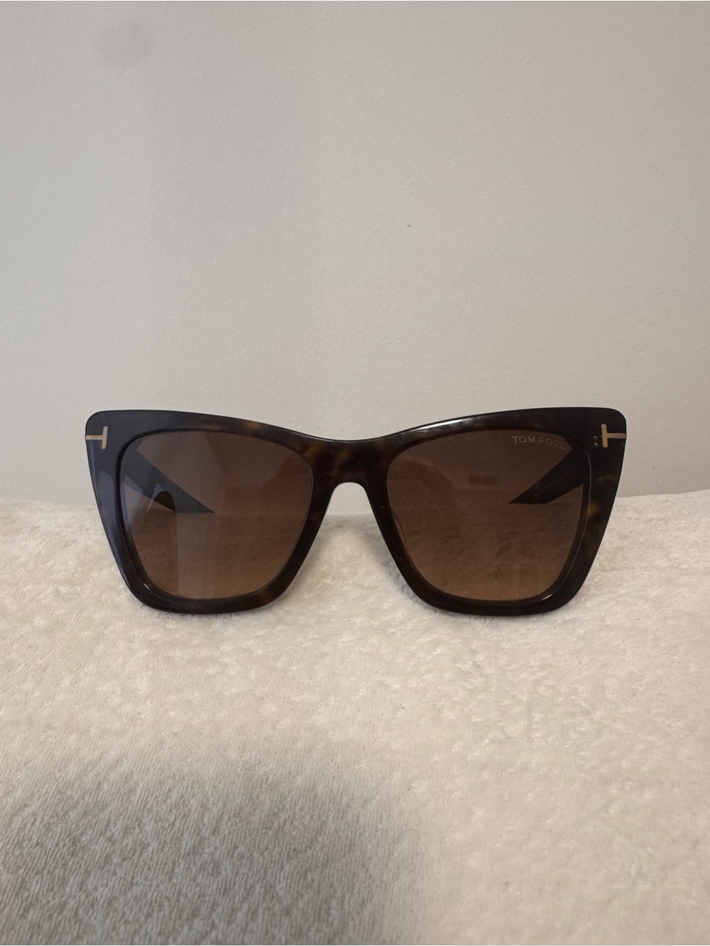 Tom Ford Poppy Cat Eye Tortoiseshell Sunglasses with Brown Lenses